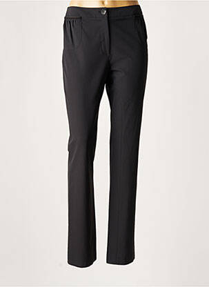 Pantalon droit fermeture zippée sous rabat boutonné taille normale noir LAUREN VIDAL femme