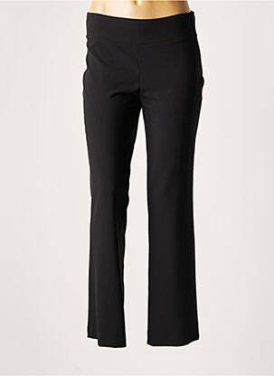 Pantalon droit tissage crêpe taille normale noir LAUREN VIDAL femme