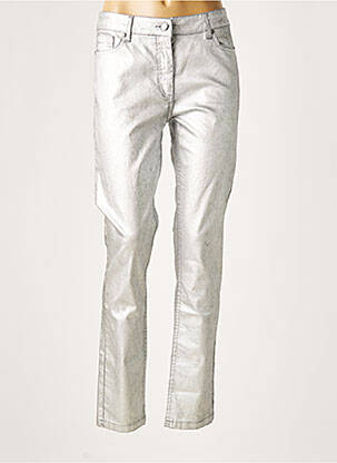 Jeans coupe droite broderie rivets taille normale blanc LAUREN VIDAL femme