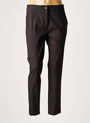 Pantalon chino fermeture zippée sous rabat boutonné taille normale marron LAUREN VIDAL femme