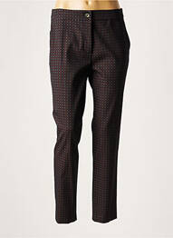 Pantalon chino fermeture zippée sous rabat boutonné taille normale marron LAUREN VIDAL femme