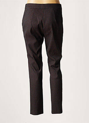Pantalon chino fermeture zippée sous rabat boutonné taille normale marron LAUREN VIDAL femme