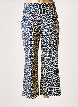 Pantalon 7/8 tissage popeline taille normale bleu LAUREN VIDAL femme