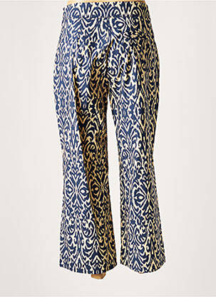 Pantalon 7/8 tissage popeline taille normale bleu LAUREN VIDAL femme