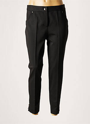 Pantalon 7/8 fermeture zippée sous rabat boutonné taille normale noir LAUREN VIDAL femme