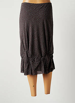 Jupe mi-longue stretch gris LAUREN VIDAL femme