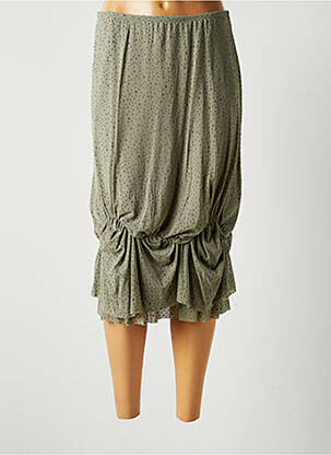 Jupe mi-longue stretch vert LAUREN VIDAL femme