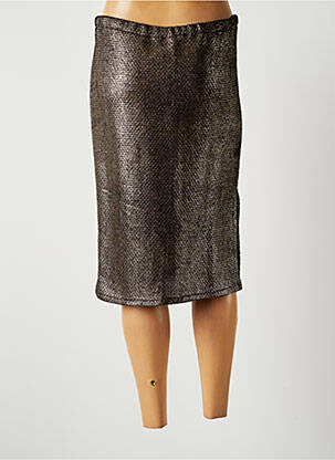 Jupe mi-longue coupe droite beige LAUREN VIDAL femme