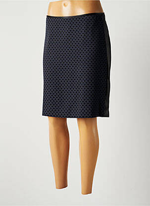 Jupe mi-longue coupe droite bleu LAUREN VIDAL femme