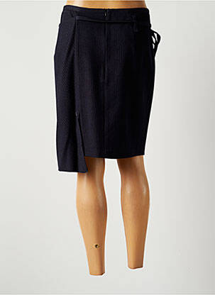 Jupe courte fermeture zippée au dos bleu LAUREN VIDAL femme