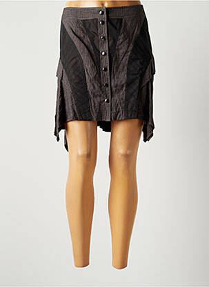 Jupe courte poches gris LAUREN VIDAL femme