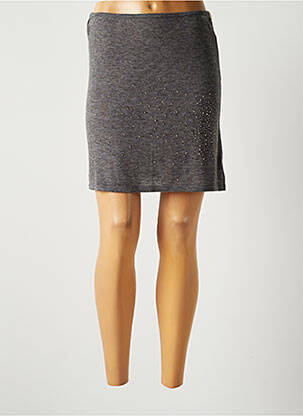 Jupe courte taille élastique gris LAUREN VIDAL femme