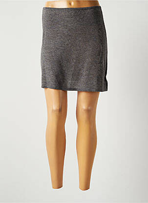 Jupe courte taille élastique gris LAUREN VIDAL femme