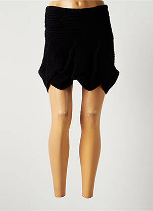 Jupe courte taille élastique noir LAUREN VIDAL femme