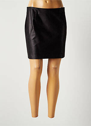Jupe courte coupe droite noir LAUREN VIDAL femme