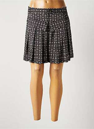 Short fermeture zippée sous rabat boutonné taille haute noir LAUREN VIDAL femme