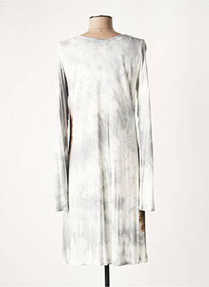 Robe mi-longue coupe fluide manches longues gris LAUREN VIDAL femme