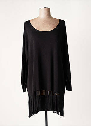 Robe courte manches longues manches longues noir LAUREN VIDAL femme