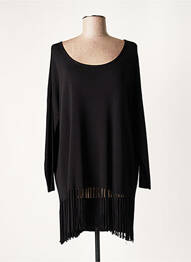 Robe courte manches longues manches longues noir LAUREN VIDAL femme
