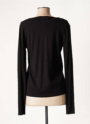 Pull coupe cintrée manches longues noir LAUREN VIDAL femme
