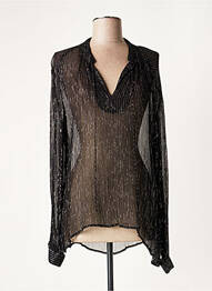 Tunique manches longues imprimé fantaisie noir LAUREN VIDAL femme