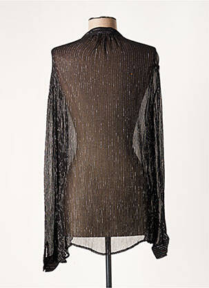 Tunique manches longues légère et transparente noir LAUREN VIDAL femme