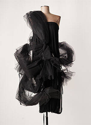 Robe mi-longue sans manche sans manche noir LAUREN VIDAL femme