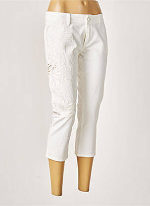 Pantacourt stretch taille basse blanc BLUMARINE femme