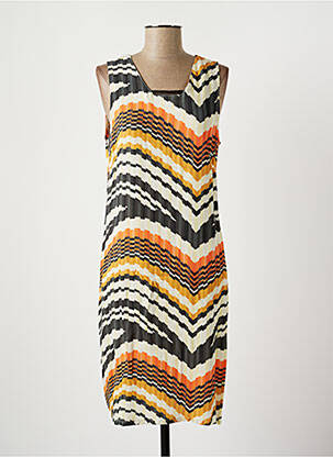 Robe mi-longue imprimé fantaisie sans manche orange MERI & ESCA femme