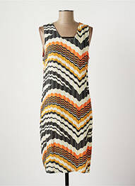 Robe mi-longue imprimé fantaisie sans manche orange MERI & ESCA femme