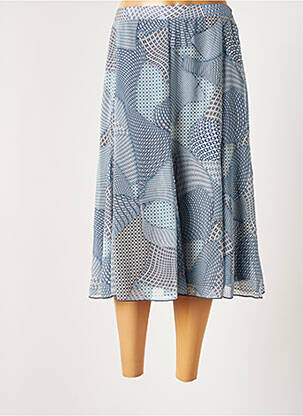 Jupe mi-longue doublure textile bleu FRANCOISE F femme