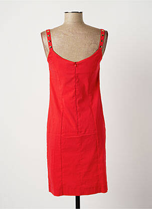 Robe mi-longue fermeture zippée au dos fines bretelles rouge BLEU D'AZUR femme