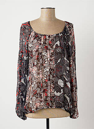 Blouse légère et transparente manches longues noir SUMMUM femme