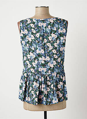 Top tissage crêpe sans manche bleu POUPEE CHIC femme