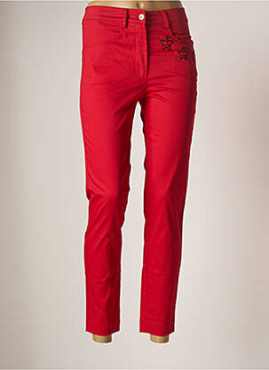 Pantalon slim taille haute taille haute rouge POUPEE CHIC femme