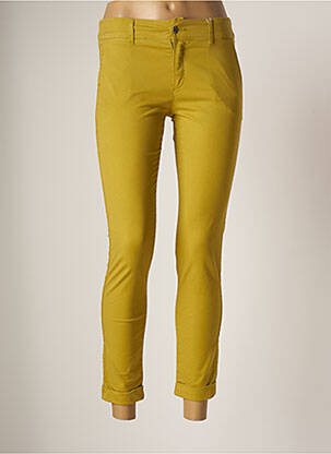 Pantalon slim tissage popeline taille normale jaune EDAS femme