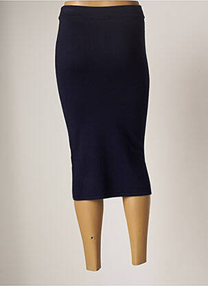 Jupe mi-longue taille haute bleu PASSIONI femme