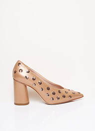 Escarpins matière lisse talon de 7 à 9cm beige FRANCO RUSSO NAPOLI femme