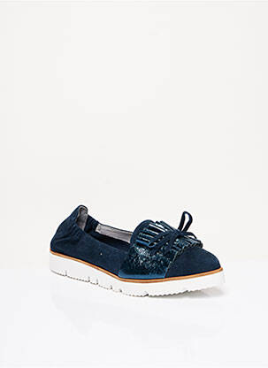 Mocassins nubuck talon plat jusqu'à 3cm bleu MAM'ZELLE femme