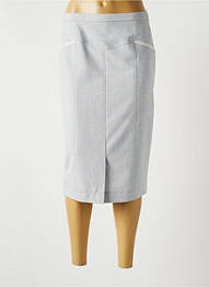 Jupe mi-longue taille à pinces bleu WEINBERG femme