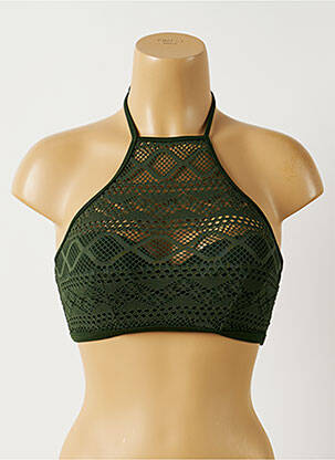 Haut de maillot de bain fermeture liens à nouer haut soutien-gorge moulé vert FREYA femme