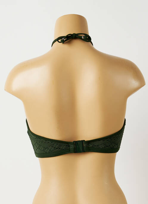 Haut de maillot de bain fermeture liens à nouer haut soutien-gorge moulé vert FREYA femme