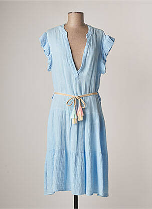 Robe mi-longue bleu GRACIELA pour femme