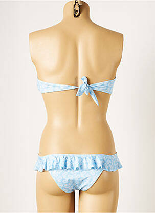 Maillot de bain 2 pièces stretch haut bandeau bleu GENIUS femme