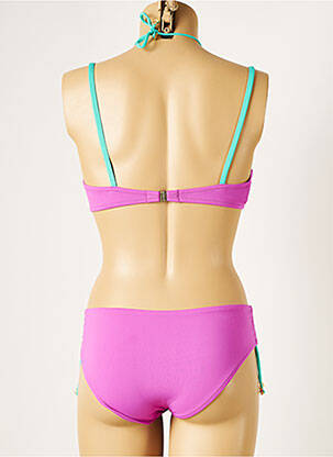 Maillot de bain 2 pièces stretch haut soutien-gorge balconnet rose GENIUS femme