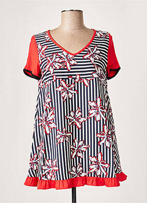 Tunique manches courtes col rond rouge POUPÉE CHIC BY MERCEDES DE MIGUEL femme