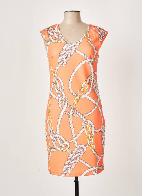 Robe mi-longue orange K-DESIGN pour femme