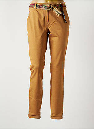 Pantalon slim broderie rivets taille normale beige EXPRESSO femme