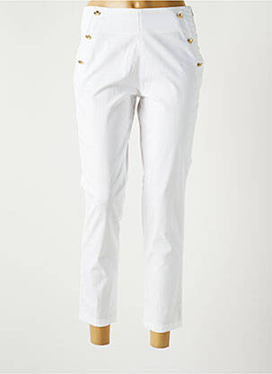 Pantalon 7/8 blanc BRUNO SAINT HILAIRE pour femme