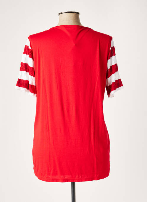 Top tissage jersey manches courtes rouge FRANCK ANNA femme